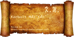 Kerbolt Máté névjegykártya