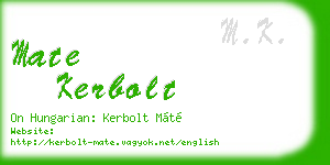 mate kerbolt business card